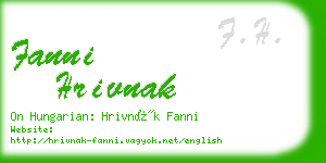 fanni hrivnak business card